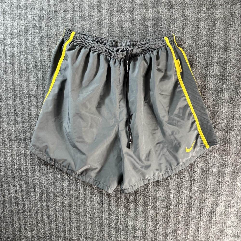 Nike Shorts Mens L Gray Dri-FIT Running Gym Training Elastic Waist Pockets